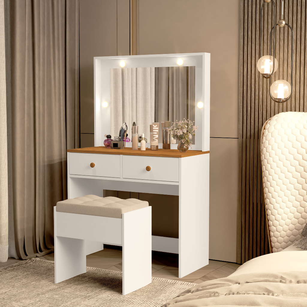 penteadeira moderna com banqueta