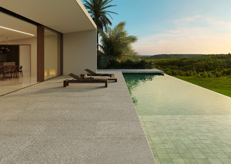 piscina de porcelanato antiderrapante