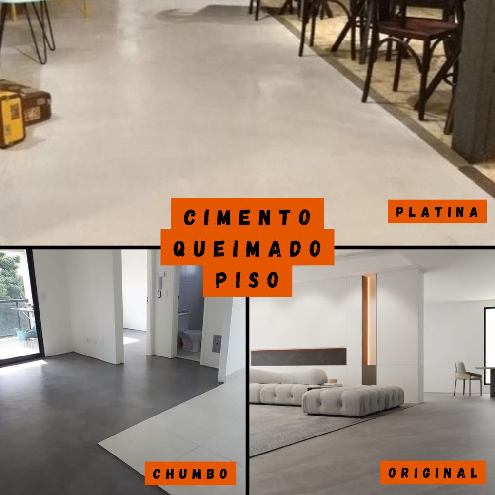 Piso vinílico de cimento queimado