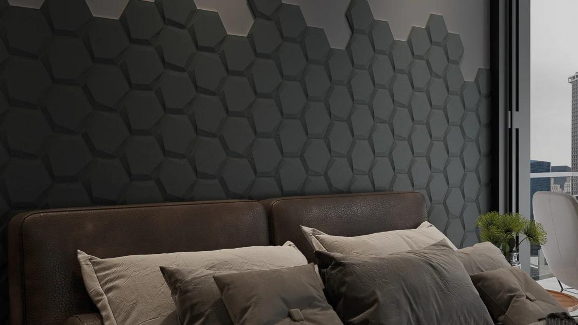 inspiração de ambientes com piso hexagonal