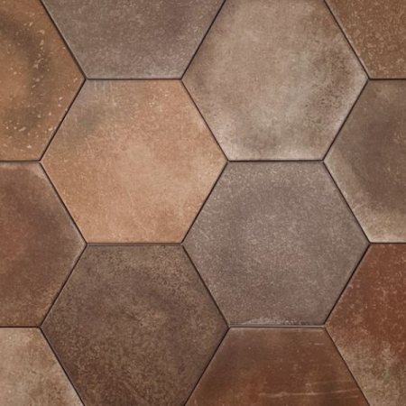 inspiração de ambientes com piso hexagonal