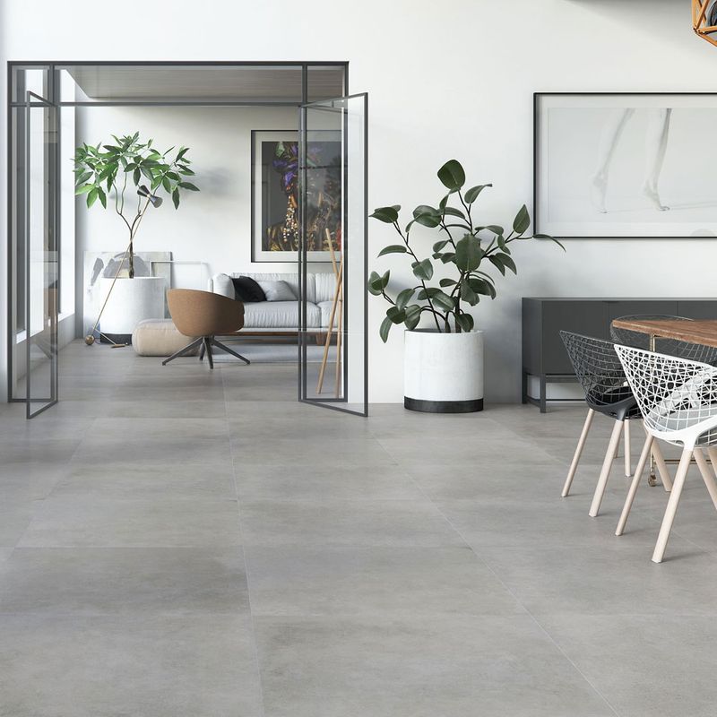 piso porcelanato cinza