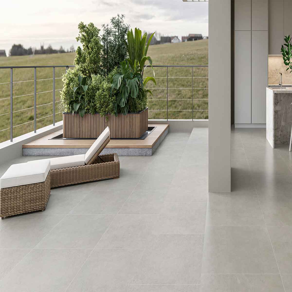 piso porcelanato cinza