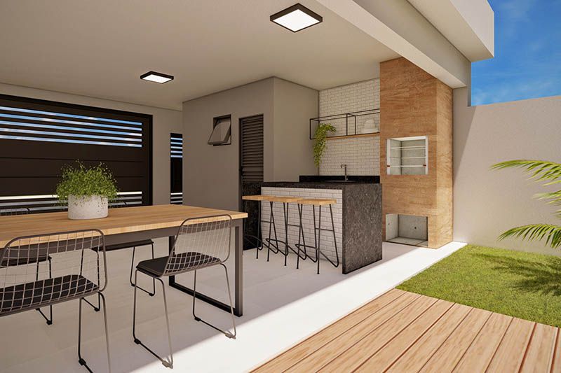 Projeto área gourmet com lavabo