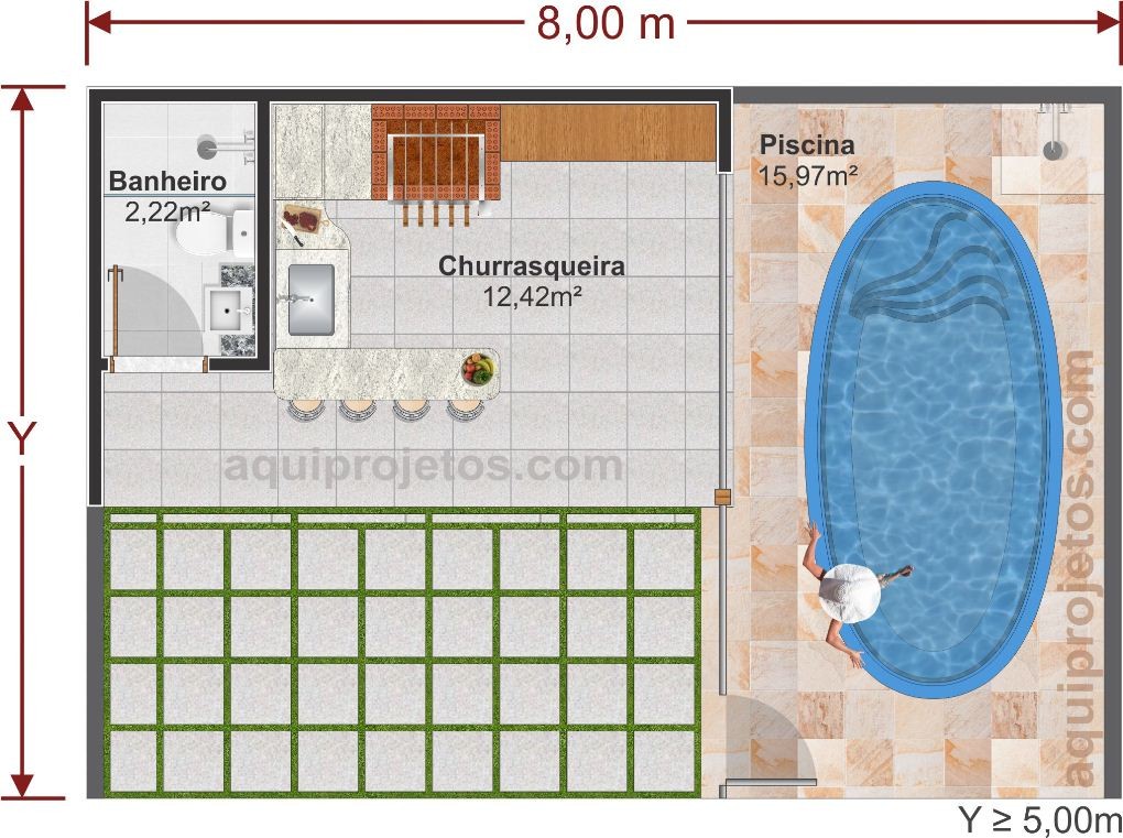 Layout área de churrasco funcional