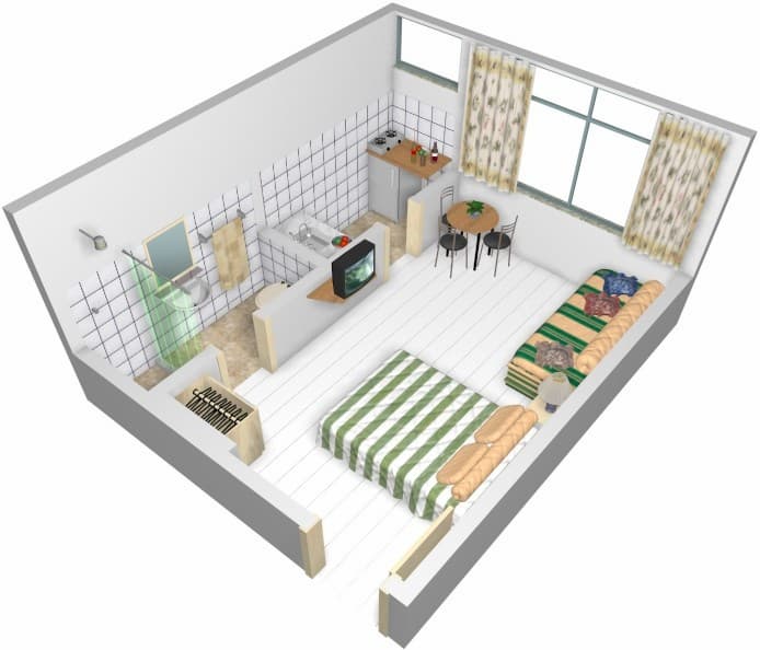 planta de kitnet 4x4