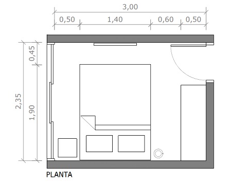 planta de quarto de casal