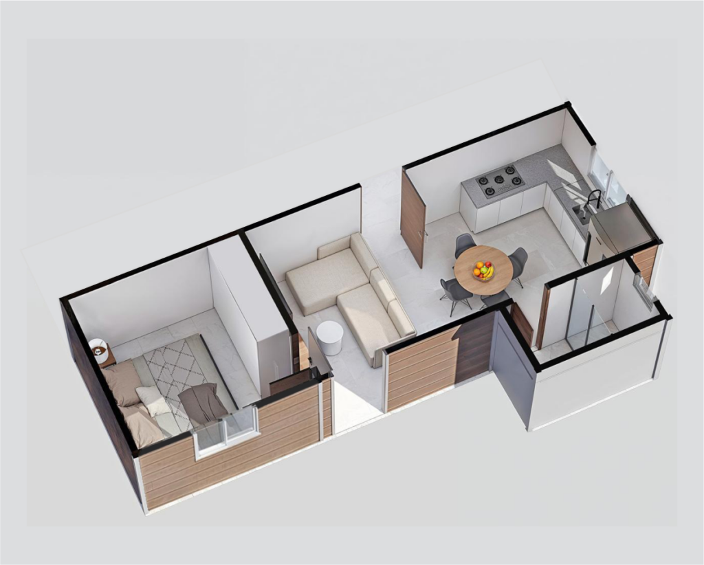 planta de quarto pequeno