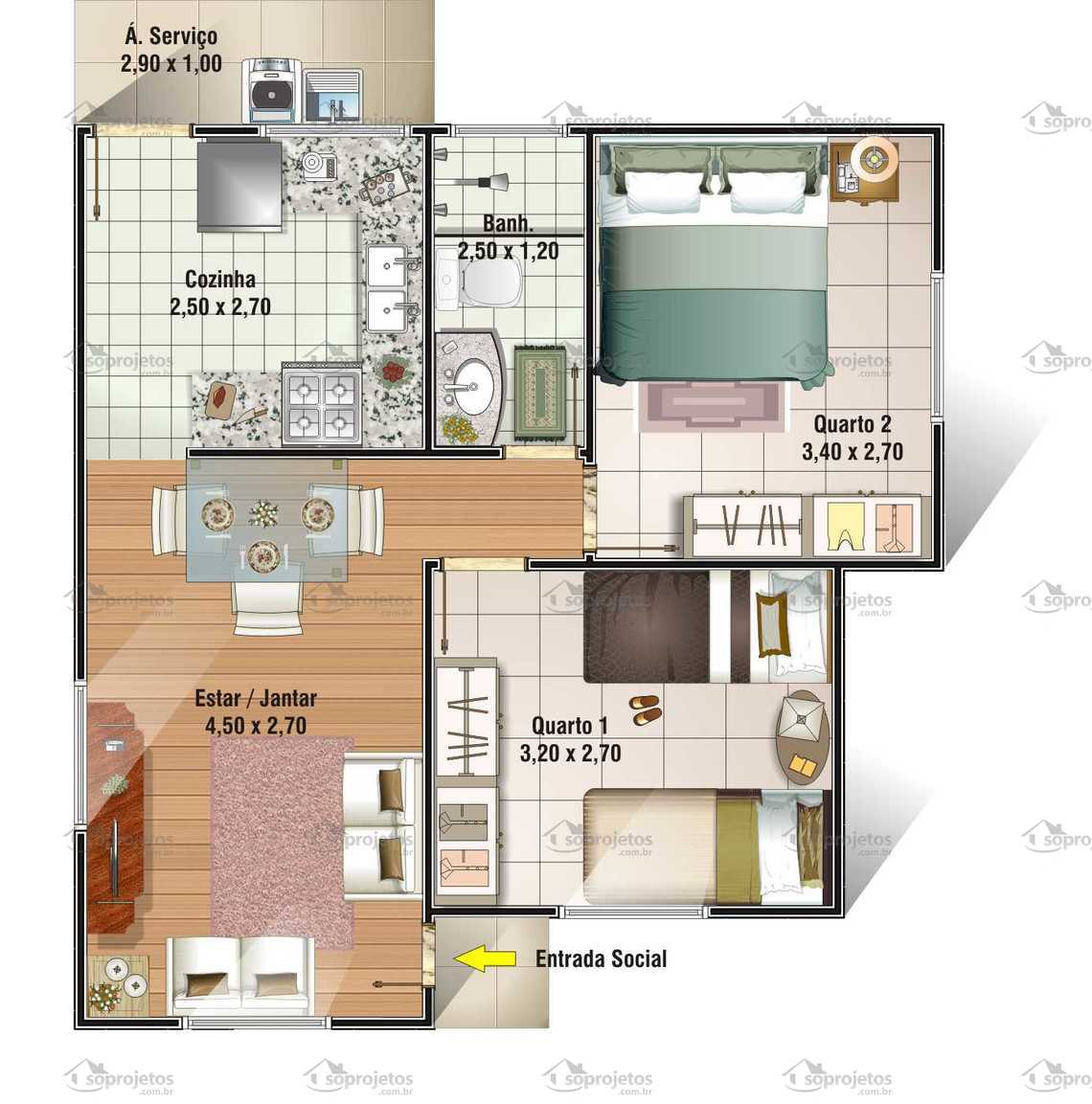 como organizar móveis em quarto pequeno