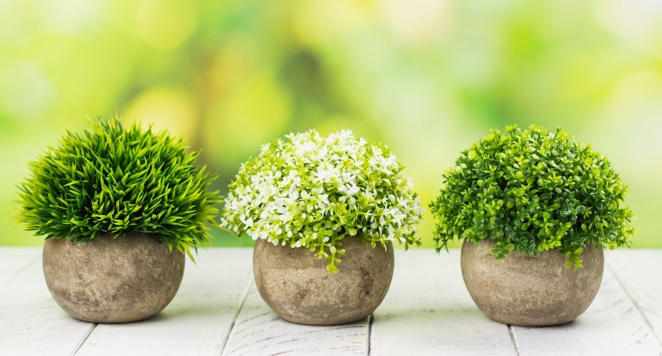 plantas artificiais pendentes