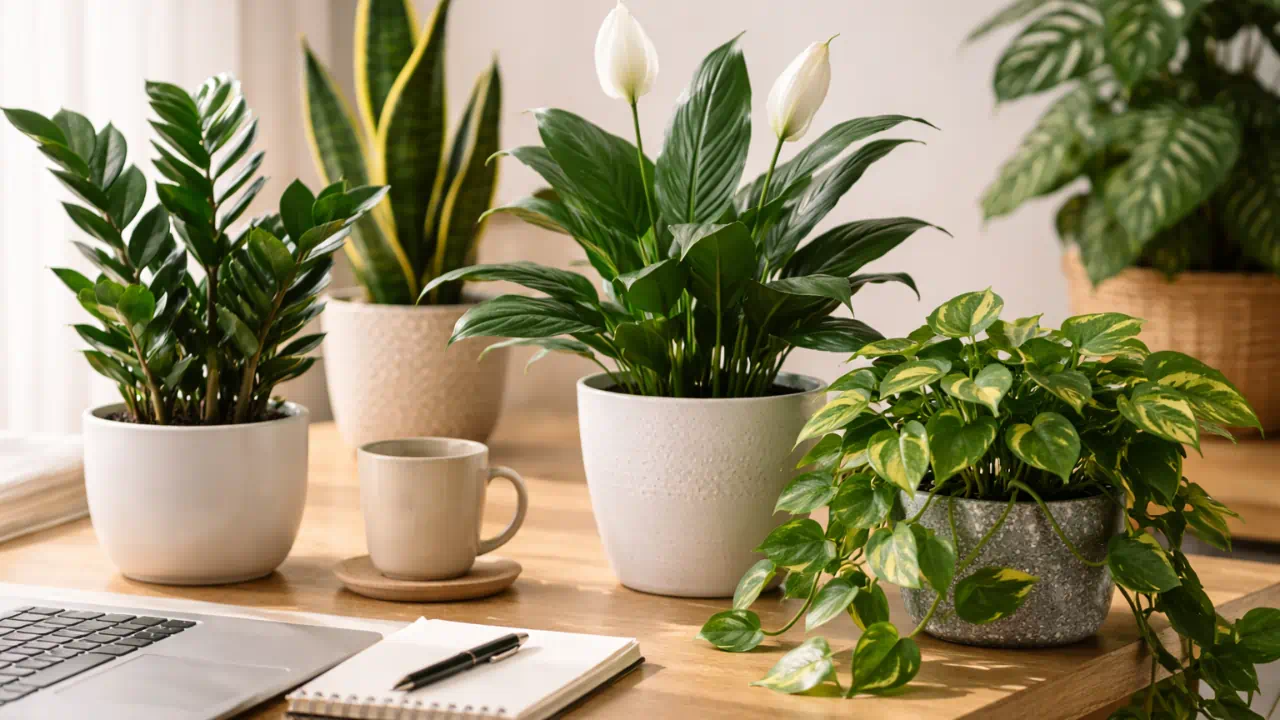 plantas que purificam o ar do escritório