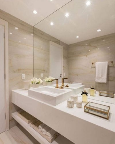 Porcelanato Marmorizado Branco com Veios Dourados: Modelos