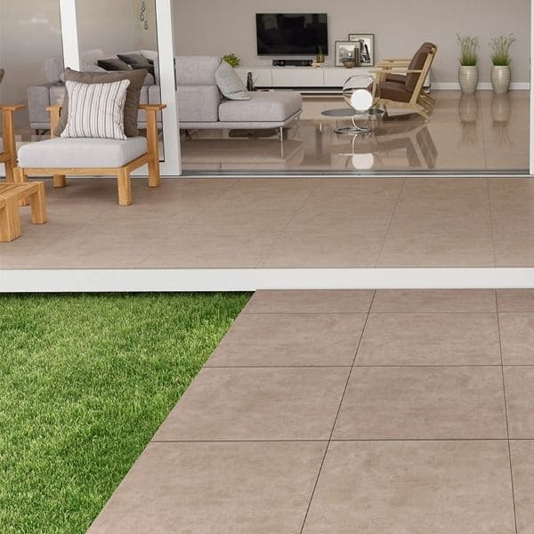 Porcelanato marrom claro cimentício