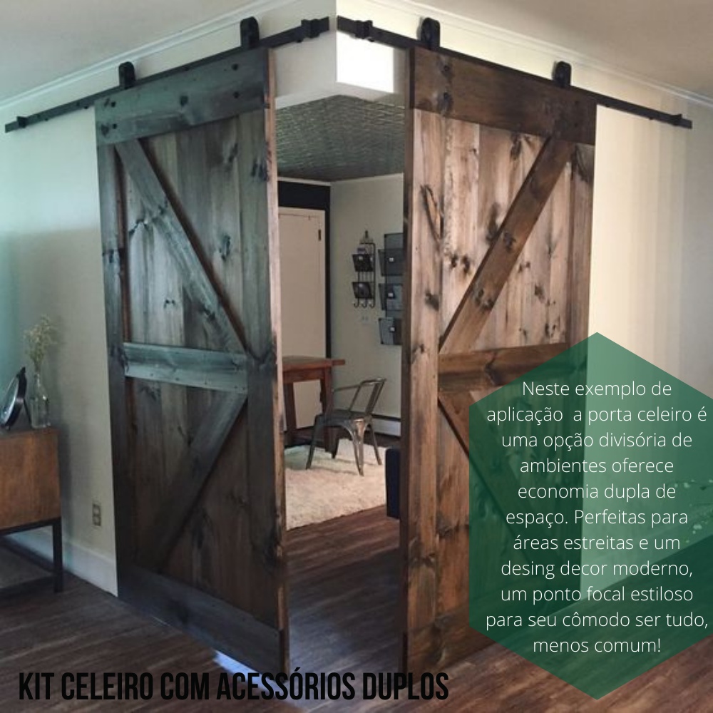 Porta celeiro em madeira maciça