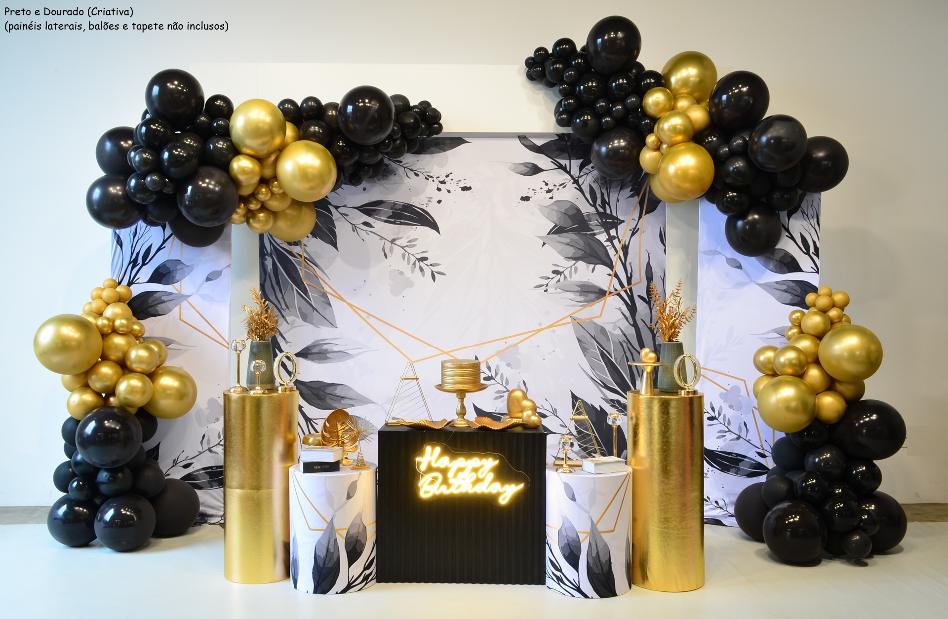 preto dourado glamour