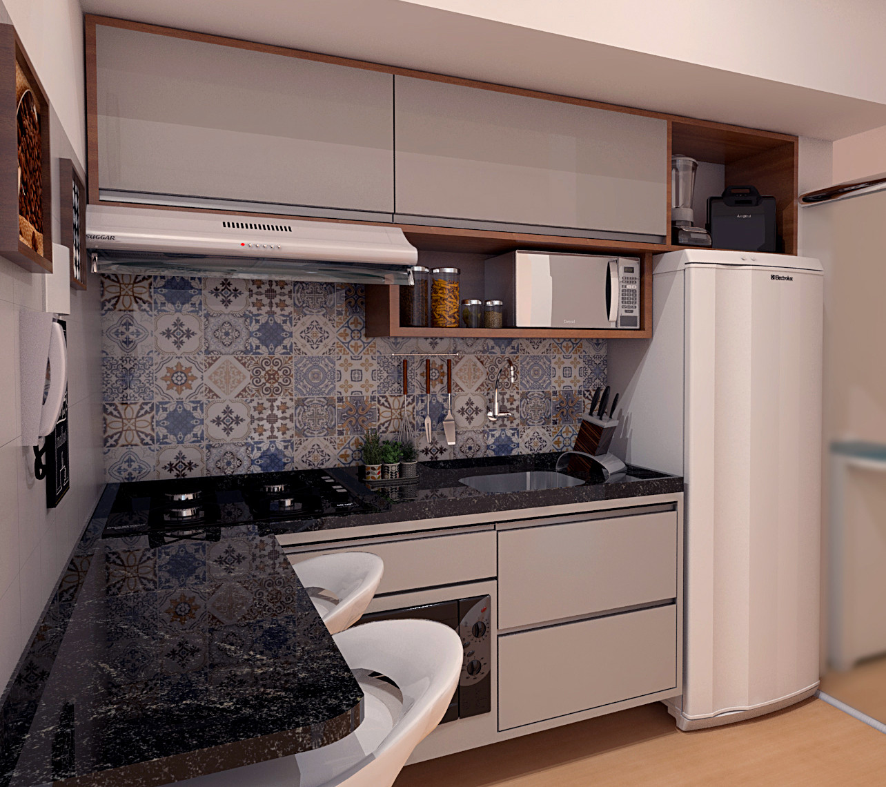 cozinha planejada para espaços reduzidos