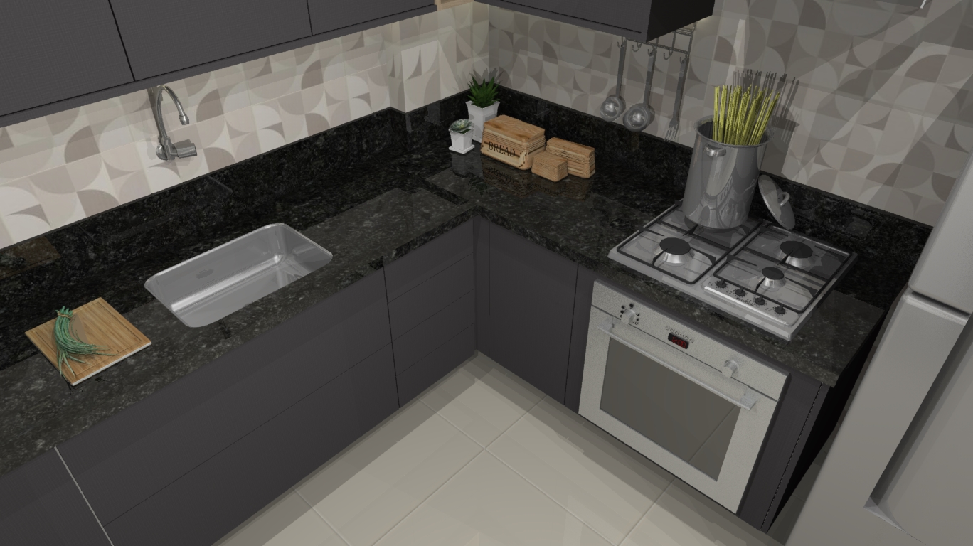 projeto de cozinha planejada pequena