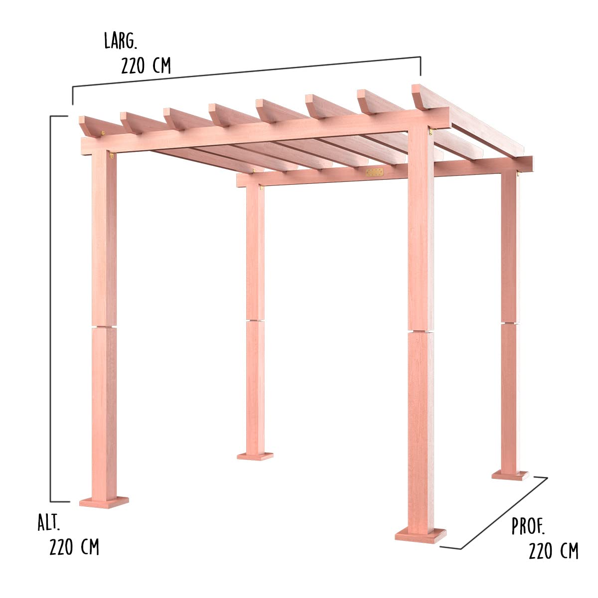 Pergolado de eucalipto tratado Leroy Merlin