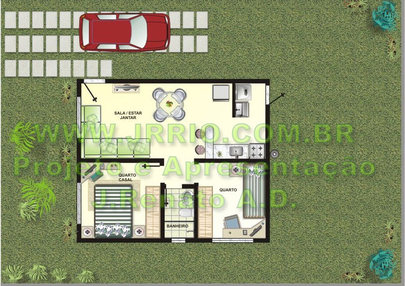 Casa pequena 2 quartos planta baixa