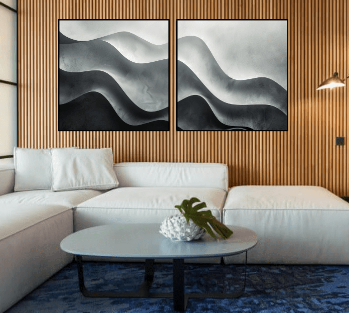 quadro abstrato preto e branco