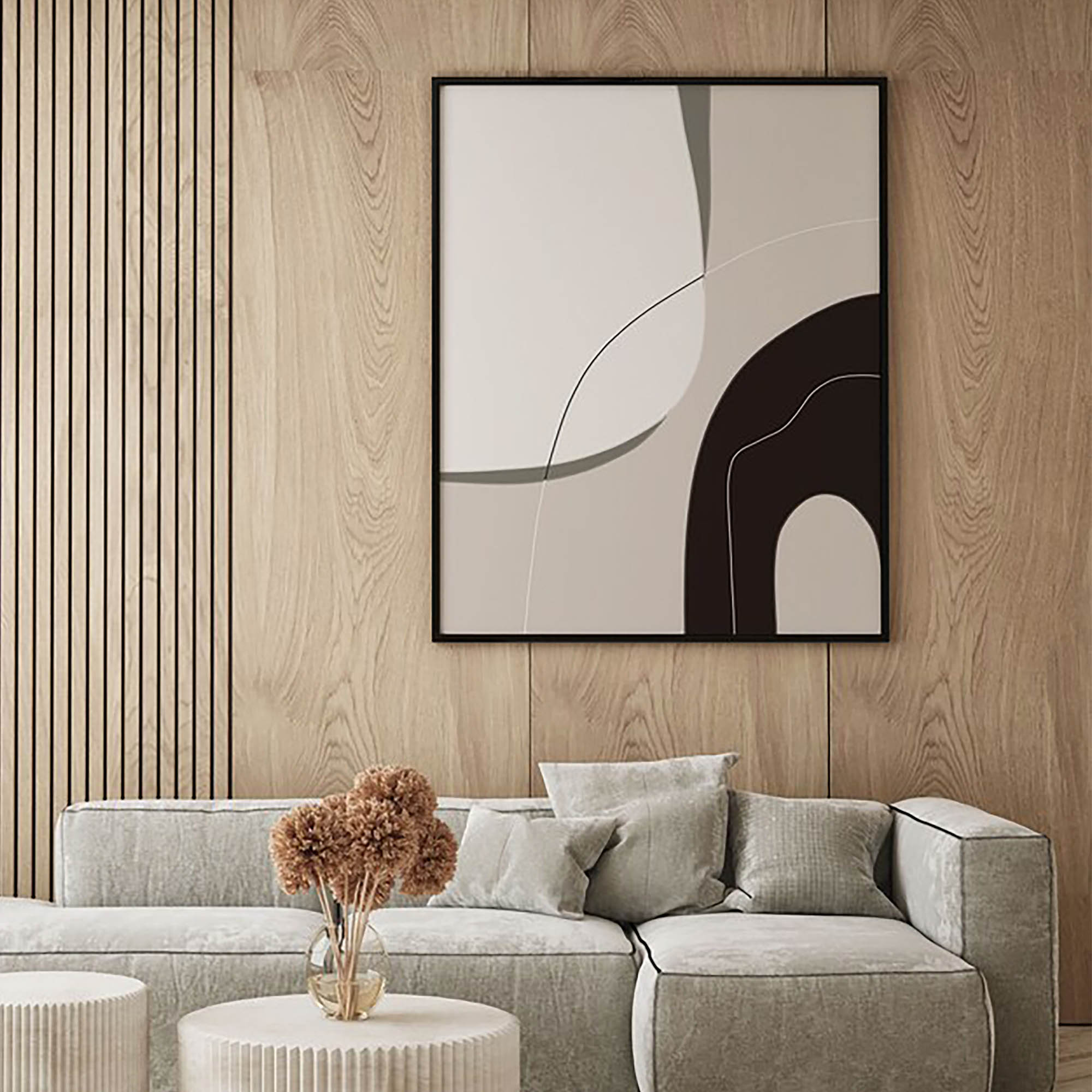 quadro preto e branco com moldura