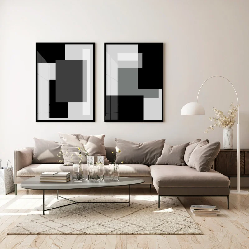 quadro preto e branco pequeno