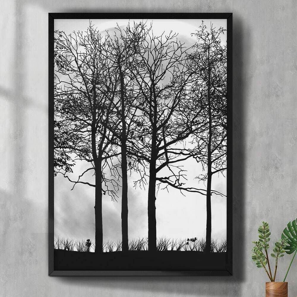 quadro preto e branco paisagem