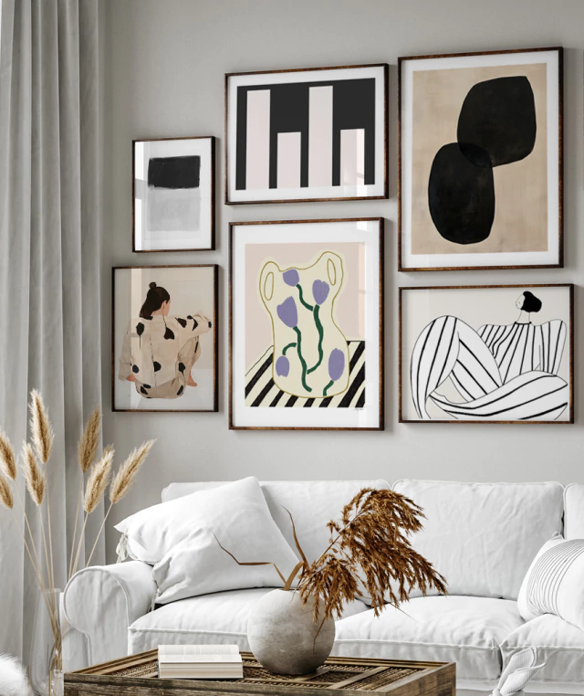 ideias de quadros abstratos para sala de estar