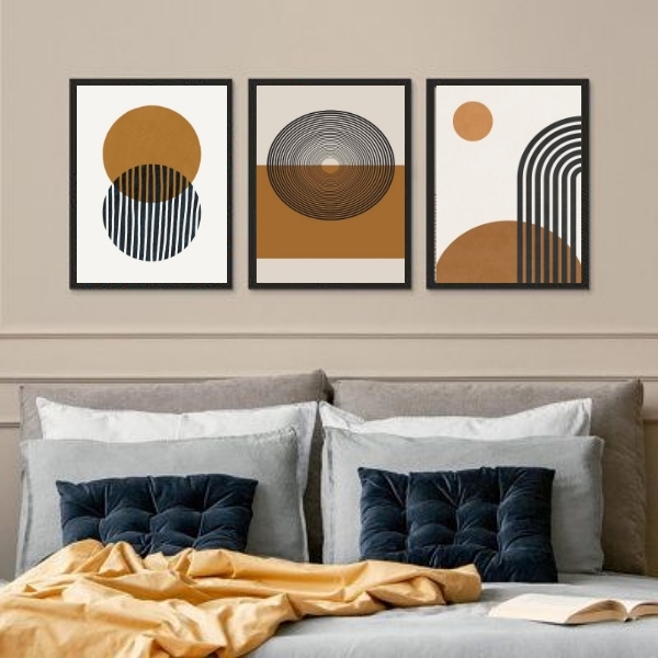 Conjunto de quadros para quarto