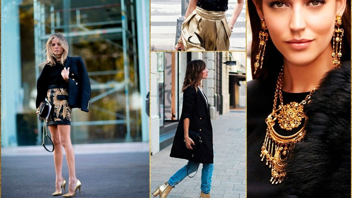 combinação dourado e preto