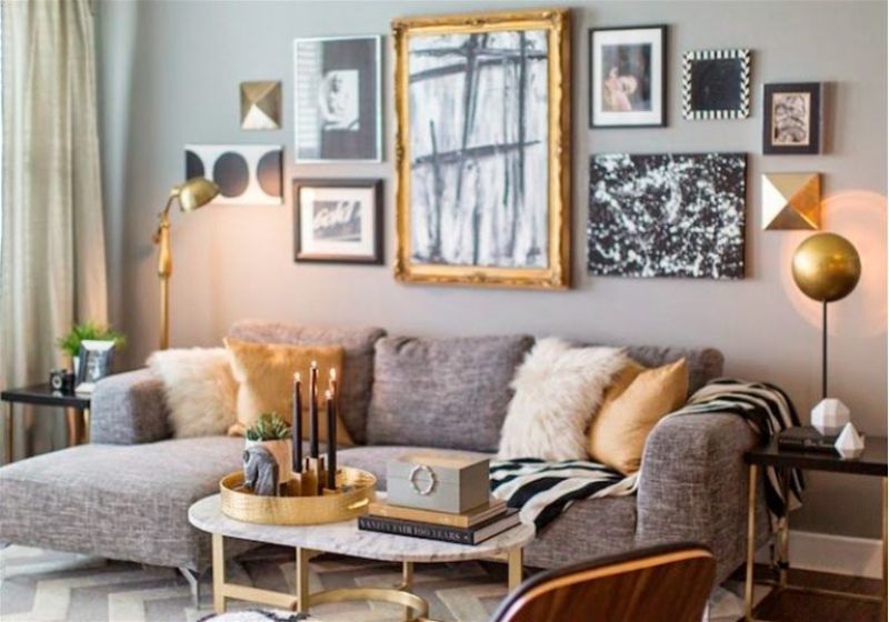 dourado em decoração