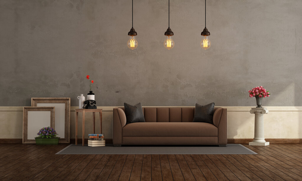 cores para contrastar com marrom na sala