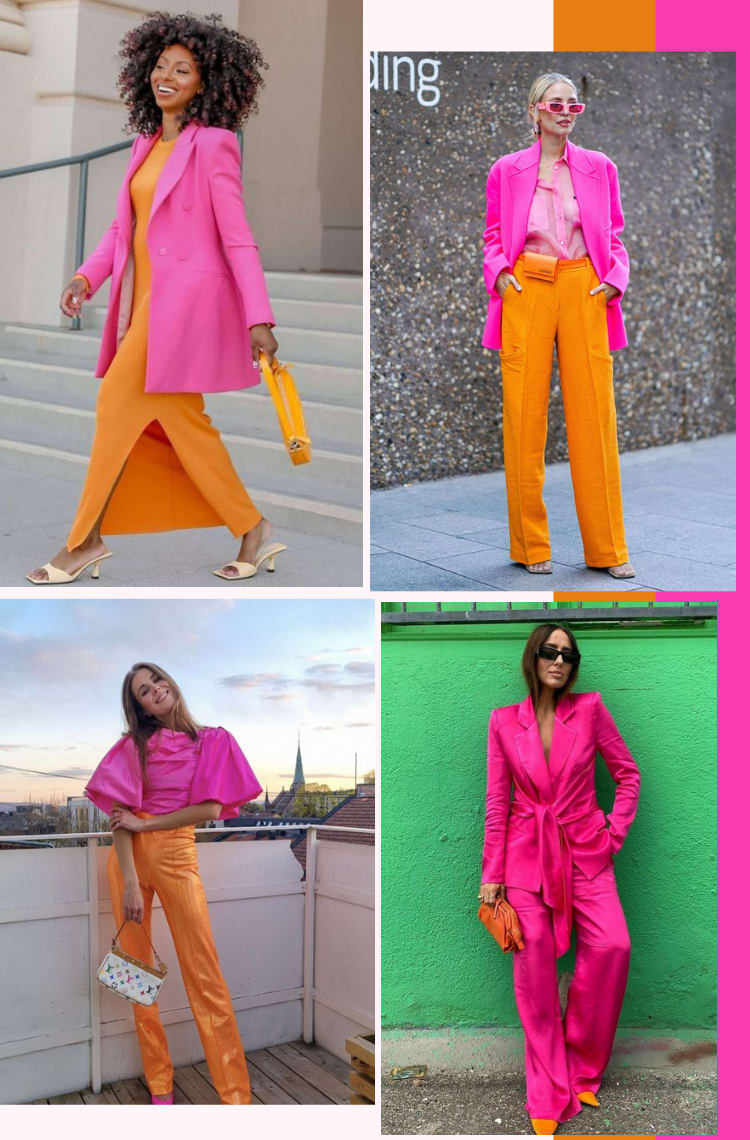 combinação rosa e verde