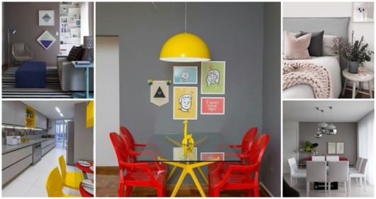 como combinar cinza claro com cores quentes