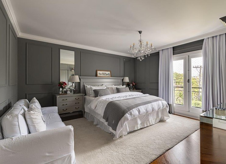quarto cinza minimalista