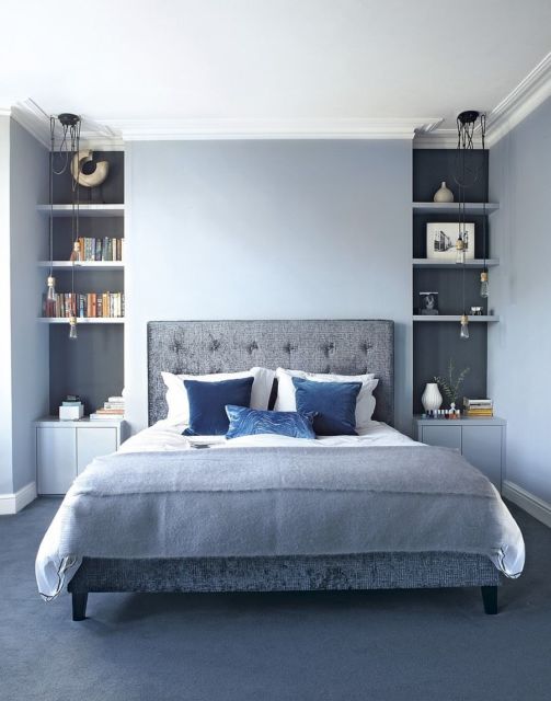 quarto cinza e dourado