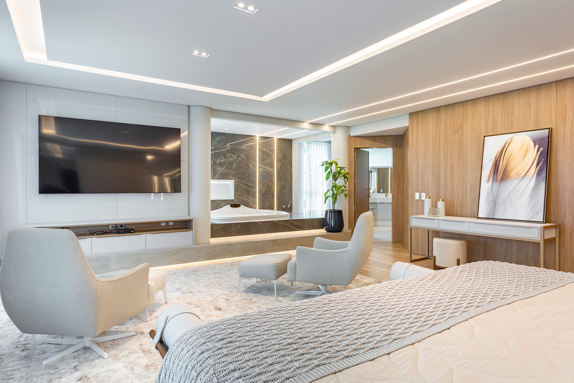 quarto com banheiro integrado