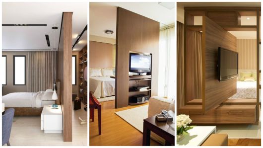 Estante vazada como divisória de quarto