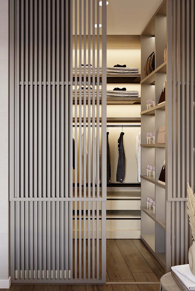 Painel ripado para closet