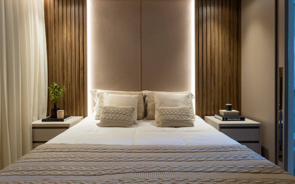 ideias criativas de painel ripado para quarto pequeno