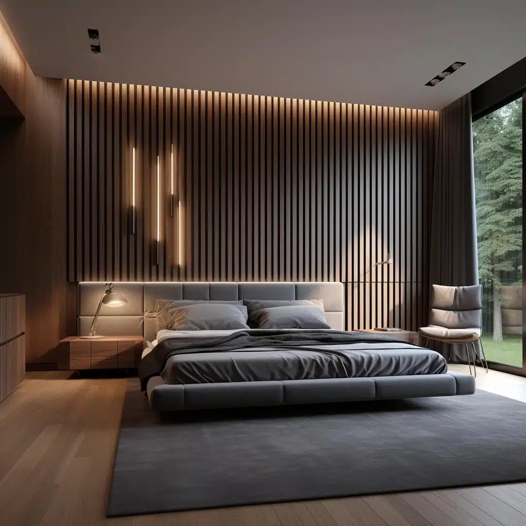 ideias criativas de painel ripado para quarto pequeno