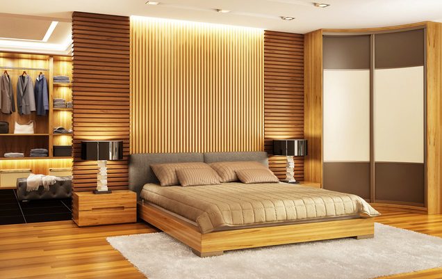 ideias criativas de painel ripado para quarto pequeno