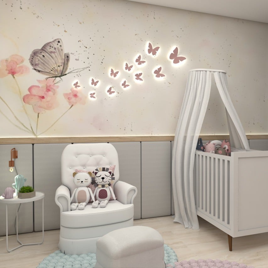 quarto de bebê feminino minimalista