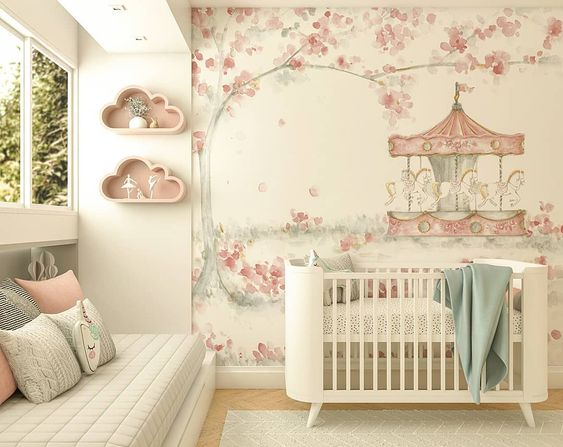 quarto de bebê feminino rosa seco