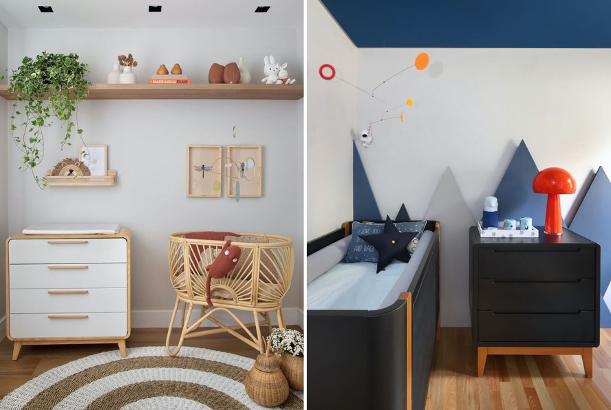 organização quarto de bebê pequeno