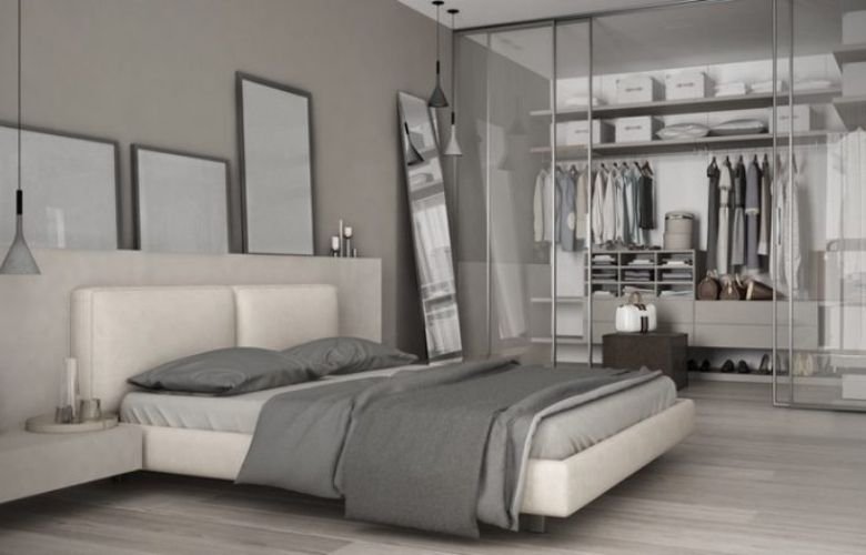 quarto de casal com closet planejado