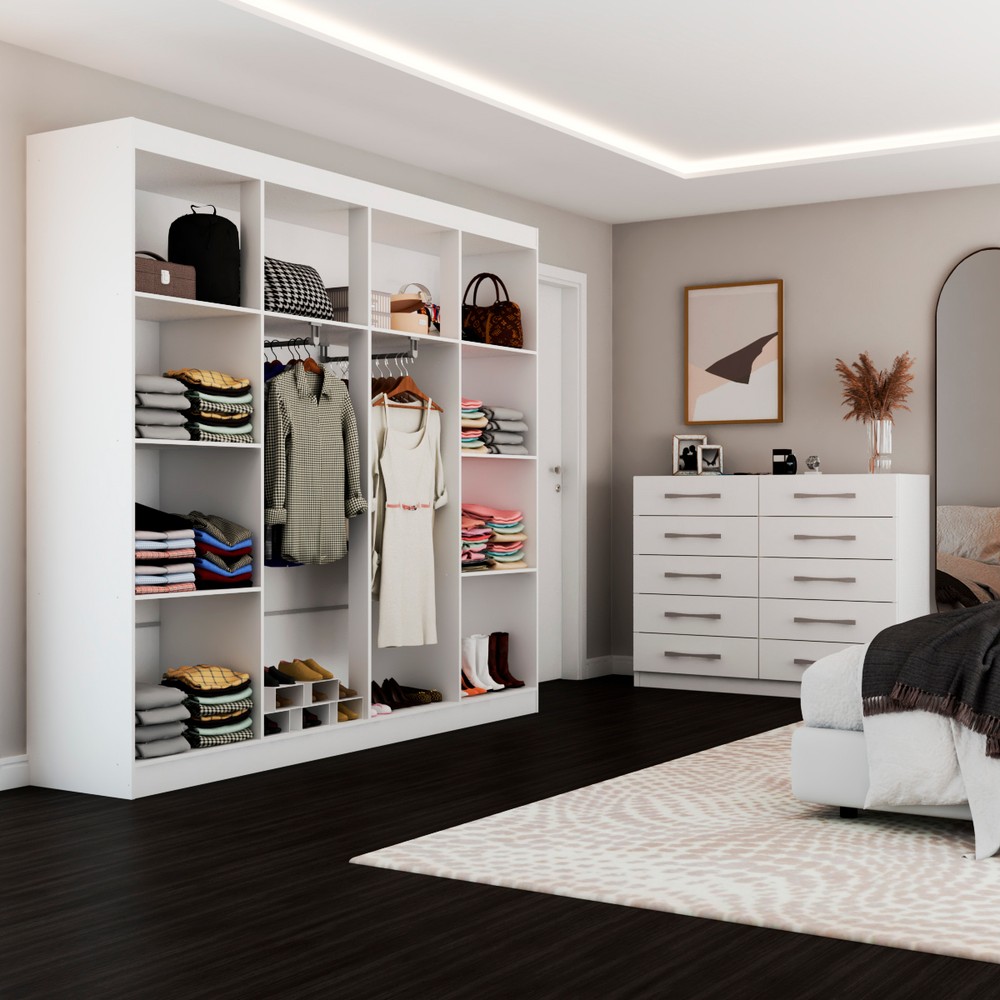 quarto de casal com closet moderno