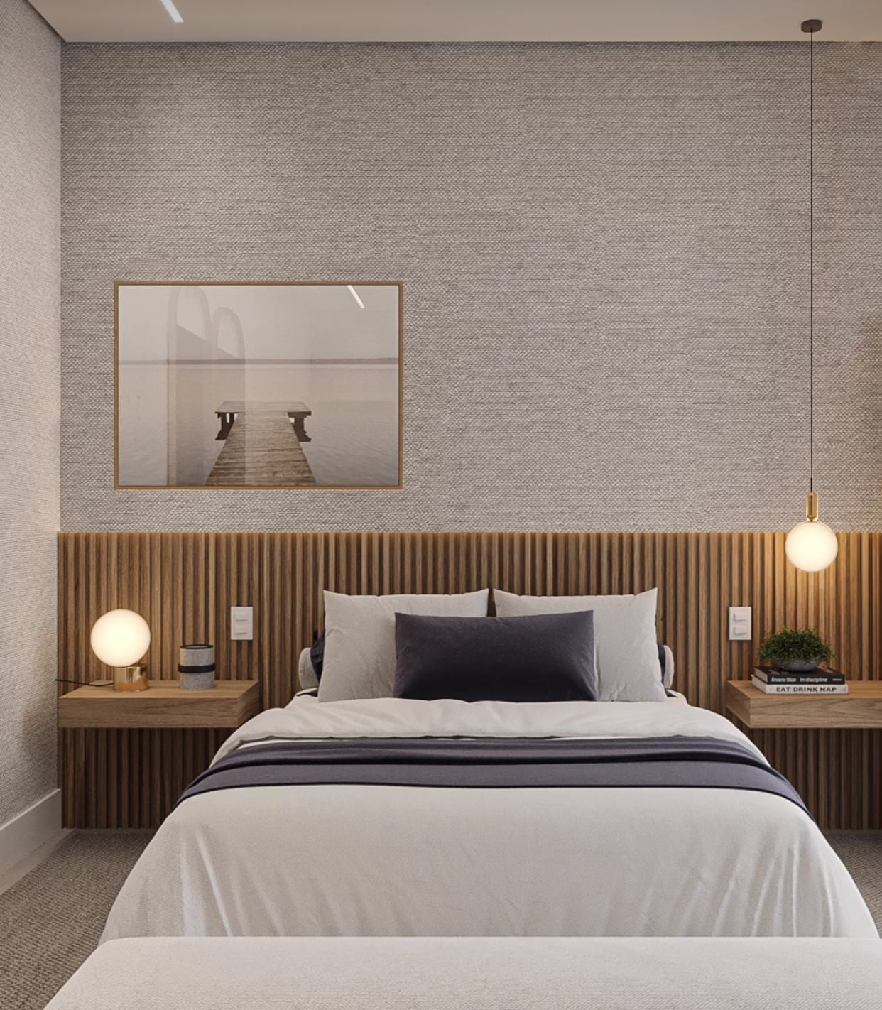 ideias papel de parede cabeceira quarto casal