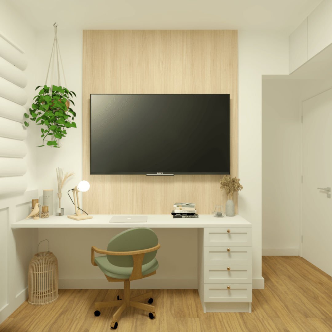 mesa de canto ou bancada para escritorio no quarto