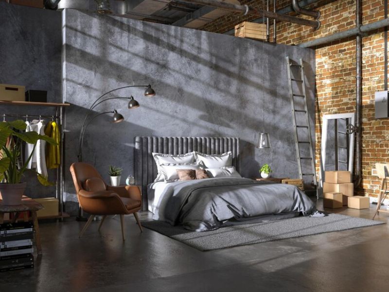quarto industrial rústico